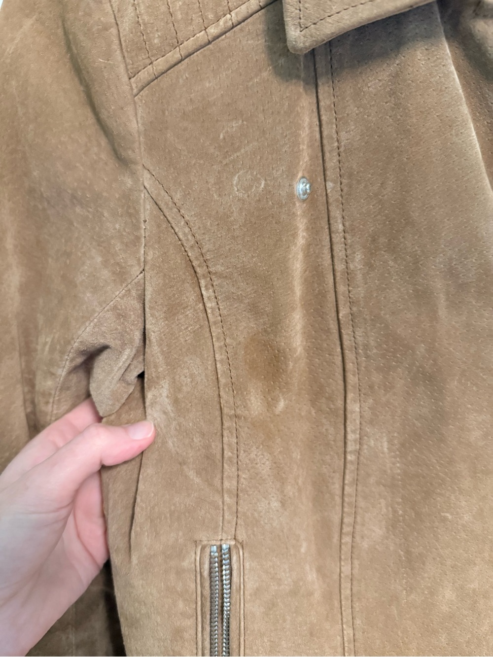 BCBGeneration Women's Brown Suede Moto Jacket - Picture 6 of 6